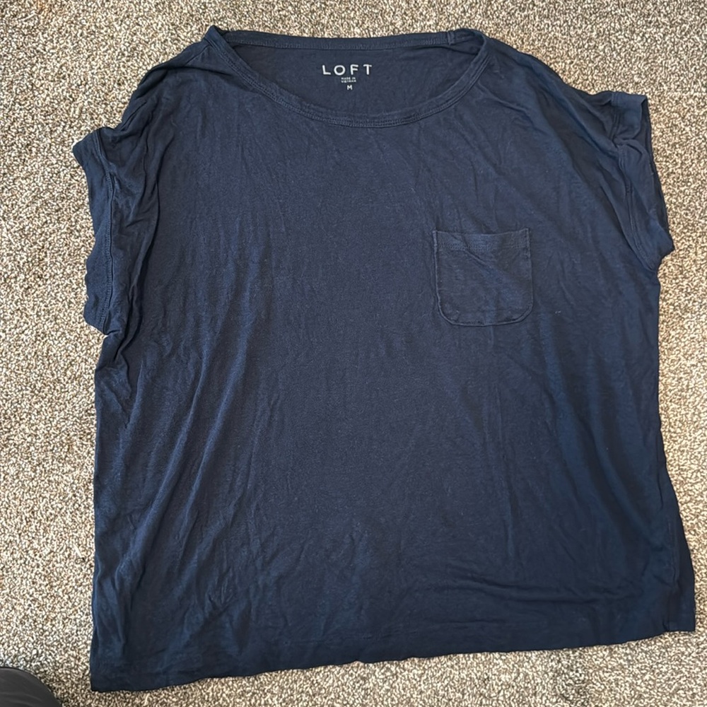 LOFT Navy Blue Pocket Muscle Tee